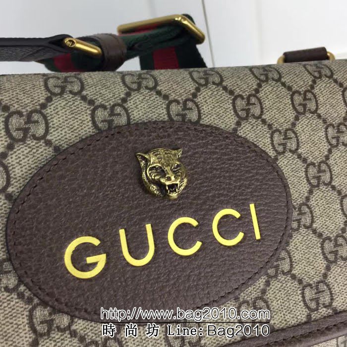 GUCCI古馳原單 新款專櫃品質原單貨實物實拍495654 啡pvc啡皮高仿郵差包 HY1206